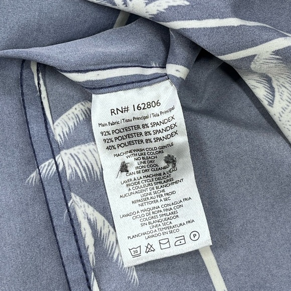 Cotton & Co. Men’s Navy Blue Tropical Palm Tree Shirt. Size Medium - Picture 7 of 7